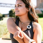 She's Birdie - The Original Personal Safety Alarm Disc for Bikes, Hikes, and Late Nights - Loud Siren, LED Light for Extra Visibility, Rechargeable, Handsfree, Lightweight, Water Resistant (Charcoal)