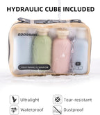 6 Set Compression Packing Cubes for Travel, Large Medium Small Luggage Organizers (Mist Khaki)