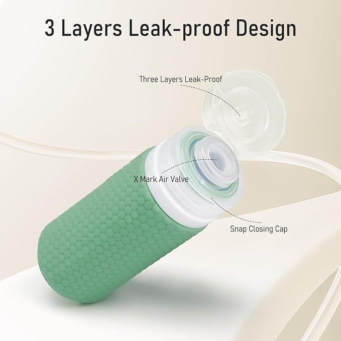 Travel Bottles for Toiletries 2oz 60ml 2 Pack + Cosmetic Jar 40ml 1.35oz Luxury Leather Pattern, Anti-slip Silicone Premium Refillable Bottle Set with Facial Brush for Gym Men Women, Green