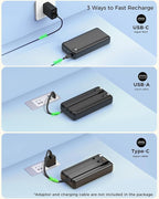 Portable Charger Power Bank 50000mAh Portable Phone Charger, PD 22.5W Fast Charging Powerbank Built in Cable, 5 Output 3 Input USB C LED Display for iPhone 16 15 14 13 Samsung Android iPad