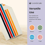 Loon & Lake Luxury Beach Towels Set of 2 - Retro Stripes | 2 Pack 30" x 60" | Crafted from 100% Combed Cotton | Ultra Plush & Super Soft | Retro Collection 1977