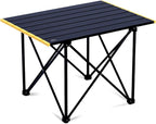 iClimb Ultralight Compact Camping Folding Table with Carry Bag (Reinforced Black - L)