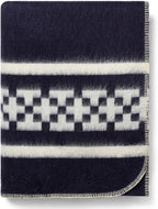 Inca Wall - Thick Alpaca Wool Blanket Heavyweight Camping Outdoors Indoors Soft Peru Twin Size Ethnic Design (Navy Blue/Ivory, Twin Size)