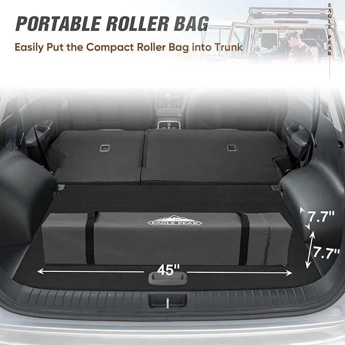 EAGLE PEAK 8x8 Slant Leg Pop-up Canopy Tent Easy One Person Setup Instant Outdoor Beach Canopy Folding Portable Sports Shelter 8x8 Base 6x6 Top (Green)