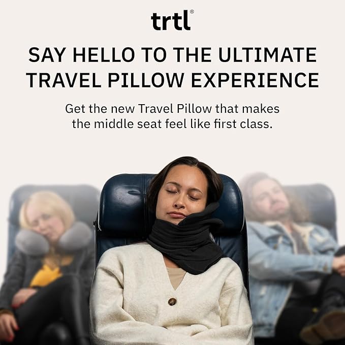 trtl Pillow - Scientifically Proven, Super Soft Neck Support Travel Pillow - Lightweight and Machine Washable - Ergonomic Design for Traveling on Airplanes, Cars, and Trains - Red