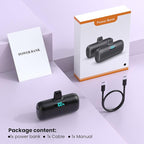 Mini Portable Charger for iPhone 14/13 Series,Upgraded 5000mAh PD Fast Charging Battery Pack,LCD Display Cute Power Bank Portable Phone Charger for iPhone 14/14 Pro Max/13/12 Pro/11/XS/XR/X/8/7/6