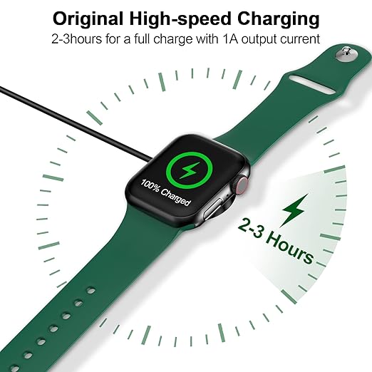 𝟐𝟎𝟐𝟔 𝐔𝐩𝐠𝐫𝐚𝐝𝐞𝐝 for Apple Watch Charger Magnetic Fast Charging Cable [Portable] Magnetic Wireless Charging Compatible with iWatch Series Ultra/8/7/6/SE/SE2/5/4/3/2/1-[6.6FT/2M] Black