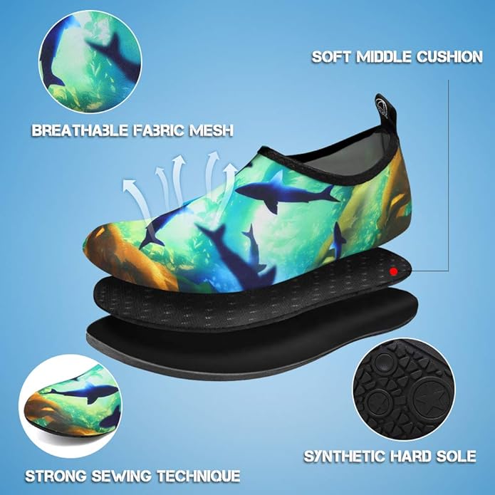 Deevike Water Shoes for Women Men Barefoot Quick-Dry Aqua Socks Slip-on for Beach Swim Surf Yoga Exercise