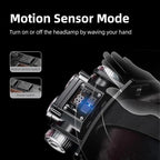 WARSUN Rechargeable LED Headlamp – 1500 Lumens, Adjustable Angle, Aluminum Alloy & ABS, IPX6 Water-Resistant, Battery Indicator, Long Battery Life – Ideal for Camping, Hiking, and Industrial Use