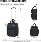 Hanke Softside Underseat Carry On Luggage with Wheels,Travel Luggage Rolling Bag Small Suitcase，Black, Underseater 16-Inch