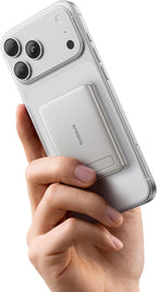 Baseus Picogo Power Bank, Smallest Qi2 Certified 15W MagSafe Portable Charger, 0.5" Ultra Slim 5000mAh Magnetic Battery Pack with Stand, Alloy Wireless Charger for iPhone 17 Pro Max/17 Air/16 Series