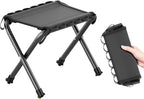 Generic 12inch Mini Portable Folding Stool, Camping Fishing Stool Suitable for Adult Fishing, Outdoor Hiking, Garden and Beach, Hold Up to 286 LBS with Carry Bag,(Black)