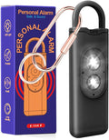 Halo-Siren Alarm, HaloSiren Personal Safety Alarm - Travel Safe Alarm with 130db Loud and LED Strobe Light, Safety Keychain Compatible with Bags, Keys, Backpacks (Black)