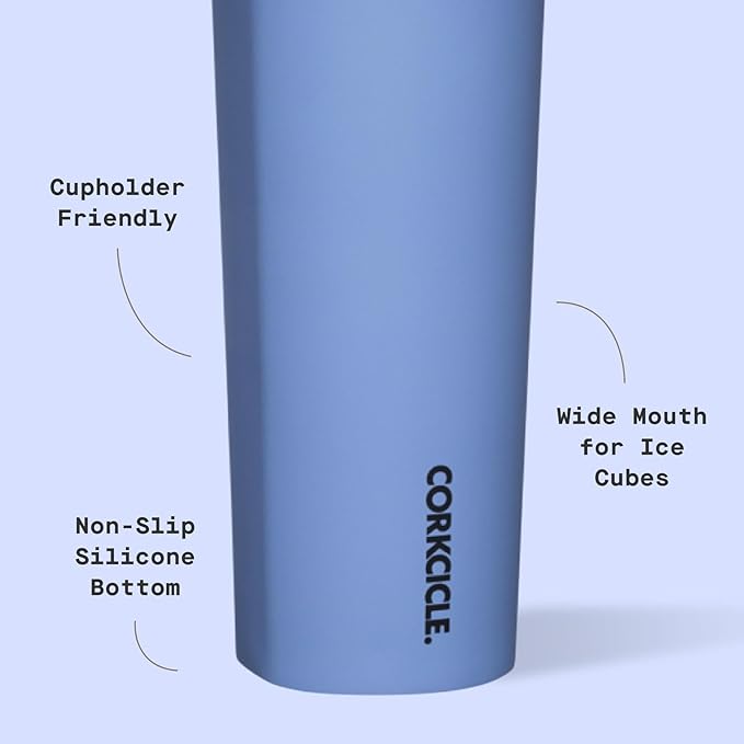 Corkcicle Sport Canteen - Keeps Drinks Cold 25 Hours - Stainless Steel Water Bottle - Triple-Insulated - Spill-Proof - Summer Drinkware Gift - Keeps Drinks Ice Cold - 32 oz - Periwinkle