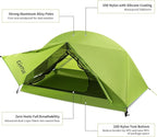 2 Person Backpacking Tent 3 Season Camping Tent Ultralight Waterproof Windproof Easy Set Up for Outdoor Hiking Cycling