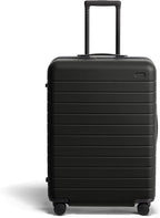 Away Medium Checked Luggage, Lightweight Hard Shell Suitcase with Spinner Wheels, Durable Rolling Luggage, TSA Lock, 26 Inch, Jet Black