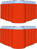 PartyPrints 200 Pack Tangerine Blank Can Cooler Sleeves, Customizable Bulk Insulated Foam for Beer, Collapsible Plain Drink Holder, Cold Soda Insulator, 12oz Regular, 16oz Tall Cans