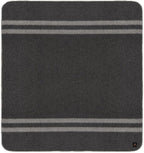 Thick Alpaca Wool Blanket Heavyweight for Camping Outdoors or Using Indoors | Soft Peruvian Alpaca Wool Blankets (Dark Gray -Soft Gray Stripes, Queen)