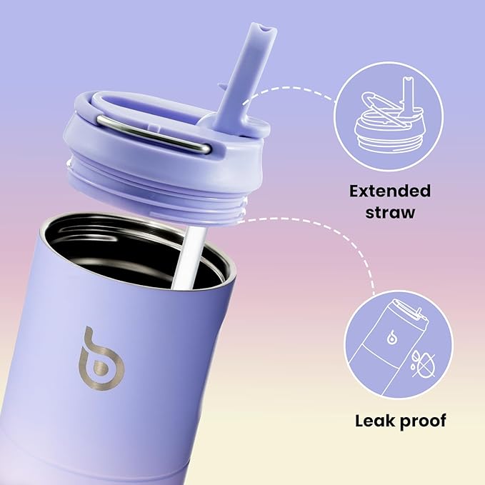 BOTTLE BOTTLE Insulated Water Bottle 24oz with Straw Lid and Handle for Sports Travel Gym Stainless Steel Water Bottles Double-Wall Vacuum Metal Leak Proof BPA-Free