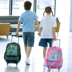 KLFVB Kids Luggage for Boys Girls, Cute Rolling Wheels Suitcase for Toddler, Children Travel Carry on Suitcase