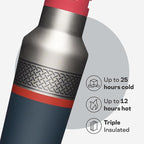 Corkcicle Marvel Sport Canteen - Triple-Insulated Stainless Steel Water Bottle - Straw Cap & Folding Metal Handle - Summer Drinkware Gift - Keeps Drinks Ice Cold - Thor - 20 oz