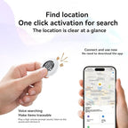 Mini GPS Tracker for Vehicles, Smart Tag Tracking Device, Key Finder Locator with Sound, Car Tracker No Subscription Work with Find My(iOS Only) for Kids, Dogs, Key, Luggage (White)