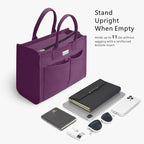 TOPDesign Heavy-Duty Canvas Tote Bag for Women, Adjustable Crossbody/Shoulder Handbag with 9 Pockets, Everything Tote