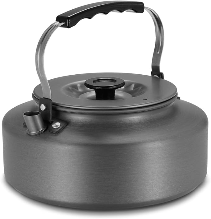 Doorslay Camping Kettle 1.6L Aluminum Tea Kettle with Carrying Bag Compact Lightweight Coffee Pot