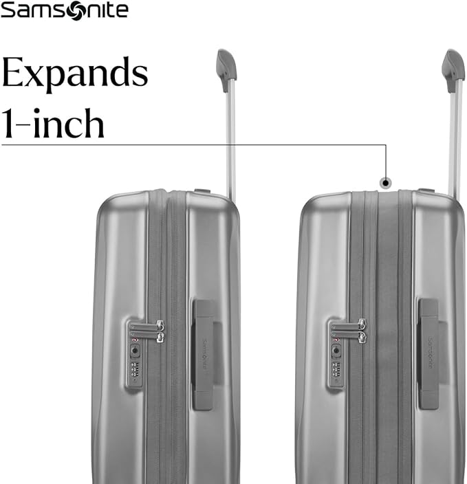 Samsonite UpLIFT Carry-On Hardside Luggage with Spinner Wheels - Airline-Approved, TSA Lock, Adjustable Handle System - Polycarbonate Hard Suitcase for Ultra Lightweight Travel - Silver Shimmy