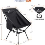 Sportneer Heated Chairs Outdoor Sports: Heated Camping Chair with USB Plug & 3 Heating Levels - Portable & Compact Heated Chair for Backpacking, Camping, Lawn, Picnic, Travel (Power Bank Not Included)