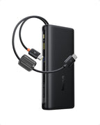 Baseus 25000mAh Power Bank, 140W Laptop Portable Charger with Dual Built-in USB-C Cables, PD3.1 Fast Charging Battery Pack for MacBook Pro/Air, iPhone 17/16/15/14, Galaxy S24, Steam Deck, iPad