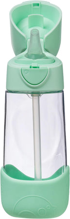 b.box Kids Water Bottle – Tritan Toddler Drink Bottle with Straw for School, Daycare, Travel w/Easy-Grip Triangular Design, Leak Proof Lid & Handle, BPA Free, Dishwasher Safe (Spearmint)
