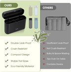 Travel Bottles with Case, 4x2oz TSA Approved, Leak-Proof, Press to Unlock, Compact & Portable Travel Toiletries (Black)