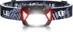 Lepro 320015 Battery Powered Headlamp - 1300Lux Super Bright LED Head Lamp with Red Light, IPX4 Waterproof Headlights for Outdoor Camping, Hiking, Hunting, Power Outages, Emergency, Hurricane