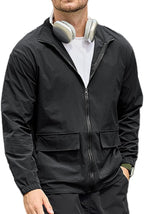 SEGANUP Men's Lightweight Windbreaker Jacket Outdoor Workout Windproof Dustproof Jacket Golf Hiking Wind Breaker with Pockets