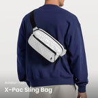 tomtoc 3.5L X-Pac Sling Bag with RFID Blocking, Crossbody Bag Minimalist Chest Shoulder Pack for Men/Women, Water-resistant Lightweight Casual Funny Pack for Travel/Daily Commute