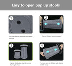 Portable Telescoping Collapsible Stool – Adjustable Height Folding Seat (Up to 450 lbs), Lightweight Camping Stool & Travel Seat for Fishing, Hiking, BBQ, Indoor & Outdoor(Light Gray)