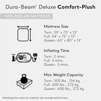 Intex Mid-Rise Air Mattress Bed with Built-In Pump, Dura-Beam Deluxe Comfort Plush, Queen - Portable Luxury Travel Airbed for Adults, Camping, Guests