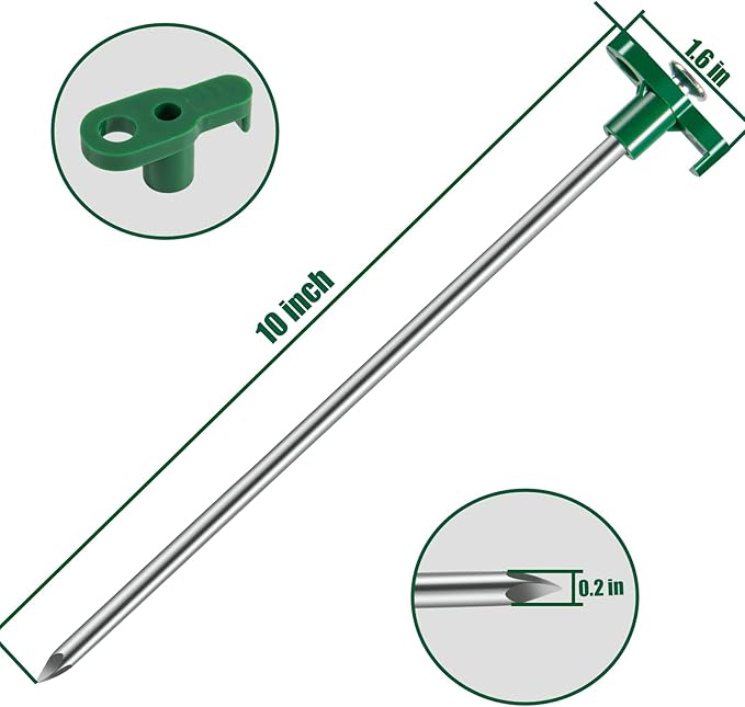 Tent Stakes, 10PCS Heavy Duty Tent Stakes Pegs, Outdoor Camping Windproof Professional Ground Stakes, Metal Tent Pegs for All Kinds of Ground, Specially Designed for Tent Canopies