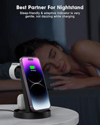 3 in 1 Charging Station for Apple Device, Wireless Charger for iPhone 16e 16 15 14 13 12 11 Pro Max & Apple Watch iwatch- Charging Stand Dock for AirPods