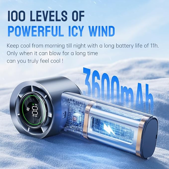 Mini Turbo Jet Fan: Portable Small Pocket Handheld Personal Rechargeable Battery Operated USB Charger Keeping Cool In Hot Weather For Travel Beach (Gray)