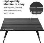 ROCK CLOUD Ultralight Folding Beach Table Adjust Height Aluminum Portable Mini Camping Table