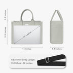 TOPDesign Heavy-Duty Canvas Tote Bag for Women, Adjustable Crossbody/Shoulder Handbag with 9 Pockets, Everything Tote