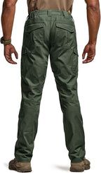 CQR Men's Flex Ripstop Tactical Pants, Water Resistant Stretch Cargo Pants, Lightweight EDC Hiking Work Pants