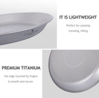 iBasingo Titanium Camping Plates with Mesh Bag - 174mm Ultralight Backpacking Dinnerware for Hiking, Survival Kit & Outdoor Cooking, 61g Ti1111T