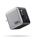 130W USB C Wall Charger,GaN III 3-Port Fast Charging Station,PD QC Foldable Charger Block Portable 65W USB C Laptop Adapter for MacBook Pro/Air,iPad Pro,Galaxy S23,Dell XPS,iPhone 16