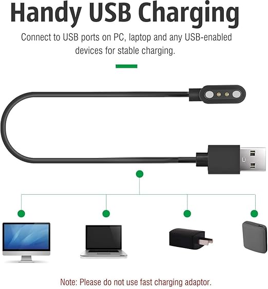 Magnetic Charger Cable for 3Plus Vibe Plus/Vibe +/Vibe Lite/Vibe Pro/Vibe+ Gen 2/Vibe Plus Gen 2 Smart Watch, 3.3FT Replacement High Speed USB Charging Cable Cord for 3Plus Vibe Plus Smartwatch, Black