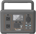 ALLWEI Portable Power Station 500W, 512Wh LiFePO4 Battery, UPS Function, 2.5Hrs Fast Charge, 2 AC Outlets(Surge 1000W), Solar Generator for Outdoor Camping RV CPAP Home Emergency