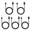 Smays USB to USB C Cable 6ft 5-Pack, Type C Phone Charger Cord Bulk, Black