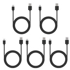Smays USB to USB C Cable 6ft 5-Pack, Type C Phone Charger Cord Bulk, Black